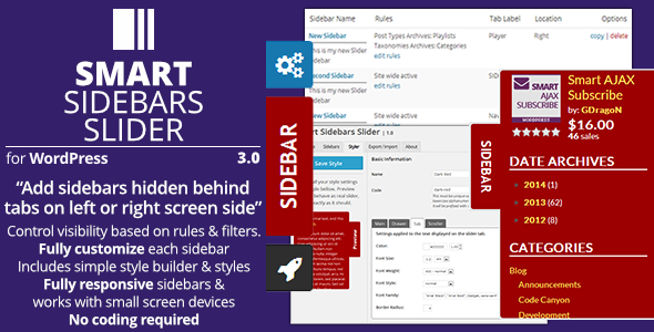 Smart Sidebars Slider - Plugin for WordPress - Preview Image