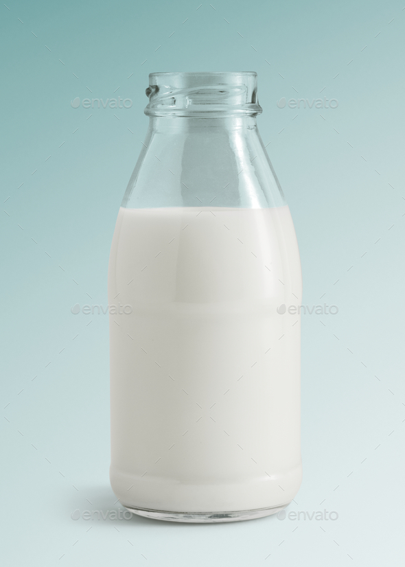 Download Fresh Milk In A Glass Bottle Mockup Stock Photo By Rawpixel Photodune