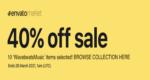 WavebeatsMusic items selected for Envato's 40% OFF sale 2021