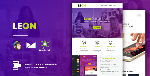 Leon - Responsive Email for Agencies, Startups & Creative Teams with Online Builder