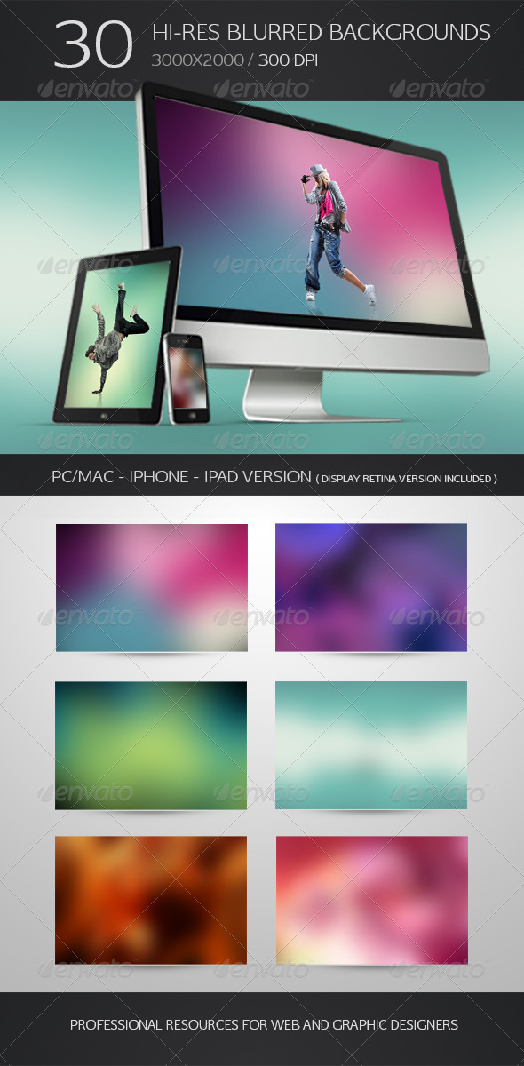30 Hi-Res Blurred Backgrounds - Abstract Backgrounds