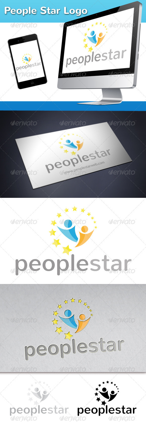 People Star Logo - Humans Logo Templates