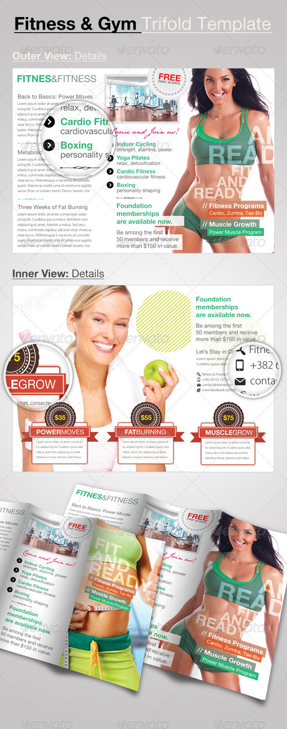 Fitness & Gym: Trifold Flyer - Corporate Brochures
