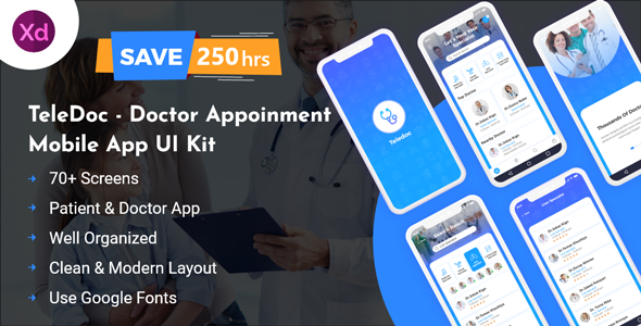 Teledoc - Doctor Appoinment Mobile App UI Kit