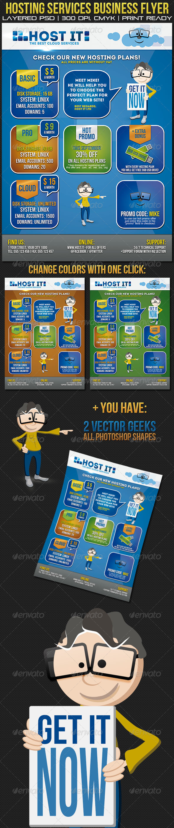 Hosting Services Business Flyer/ Poster - Corporate Flyers