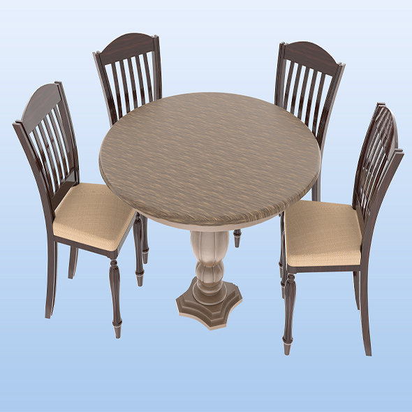 Round Dining Table - 3Docean 31319212