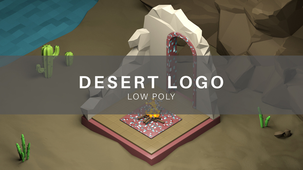 3D Low Poly Desert Logo