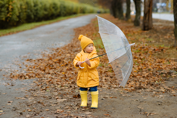 Little girl store raincoat and boots