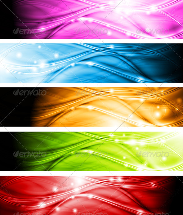 Vibrant wavy banners - Backgrounds Decorative