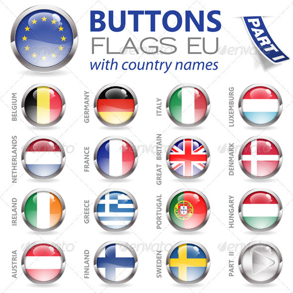 Buttons with EU Flags