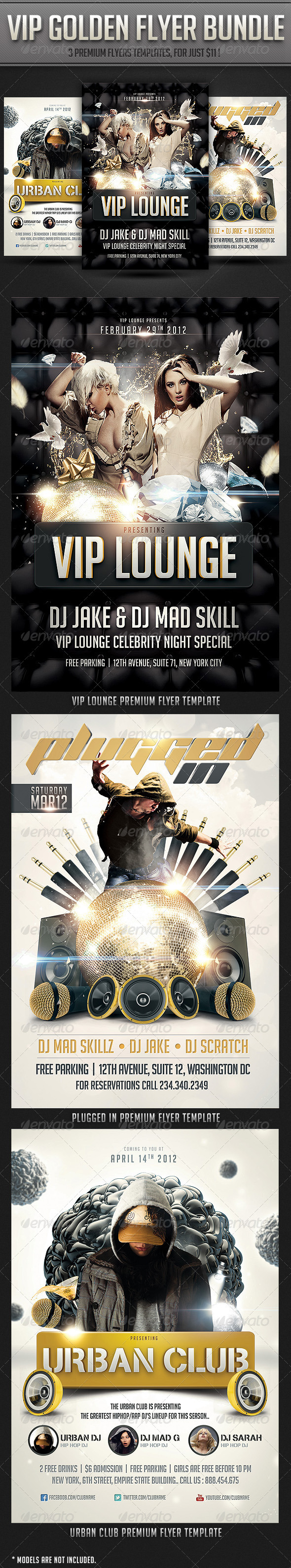 VIP Golden flyer Bundle - Clubs & Parties Events