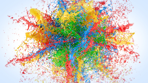 Exploding Paints Logo - VideoHive 20751062