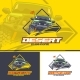 Offroad Car Logo in Three Versions on a Yellow