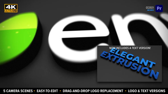 Elegant Extrusion 3D Logo | Drag-and-drop MOGRT for Premiere