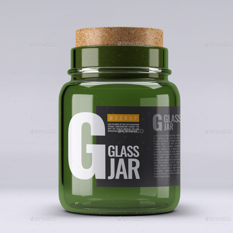 Glass Jar With Cork Lid Mock Up By L5design Graphicriver