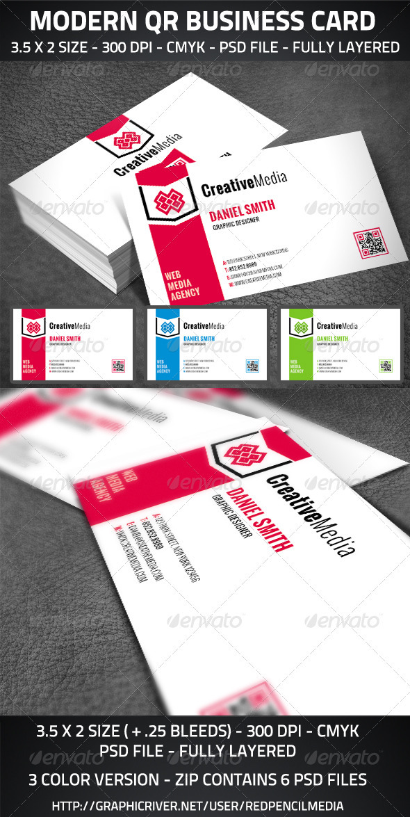 Modern QR Business Card - Corporate Business Cards