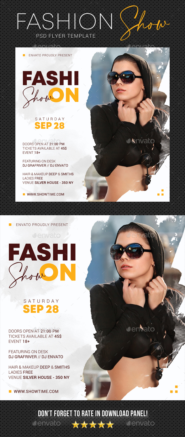 Fashion Show Party Flyer, Print Templates | GraphicRiver, image size:590x1393