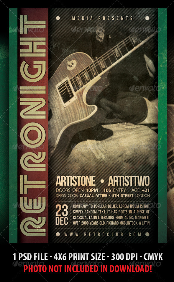 Retro / Vintage Party Flyer - Concerts Events