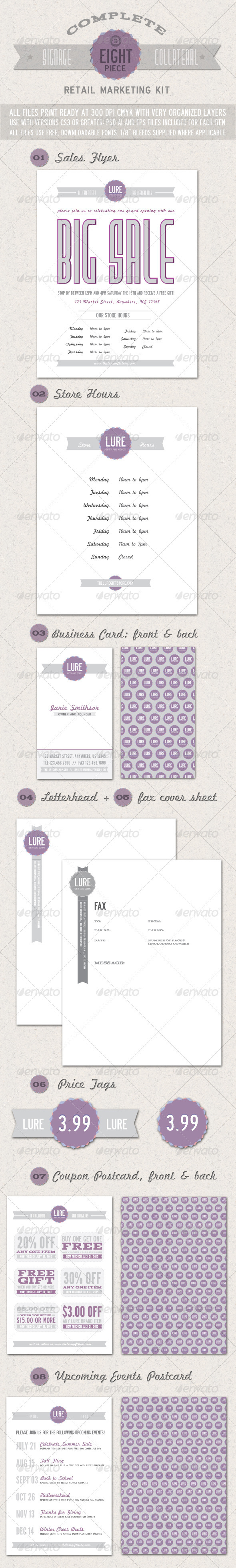 Complete Retail Marketing Kit - Stationery Print Templates