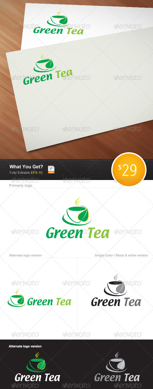 Green Tea Logo - Letters Logo Templates