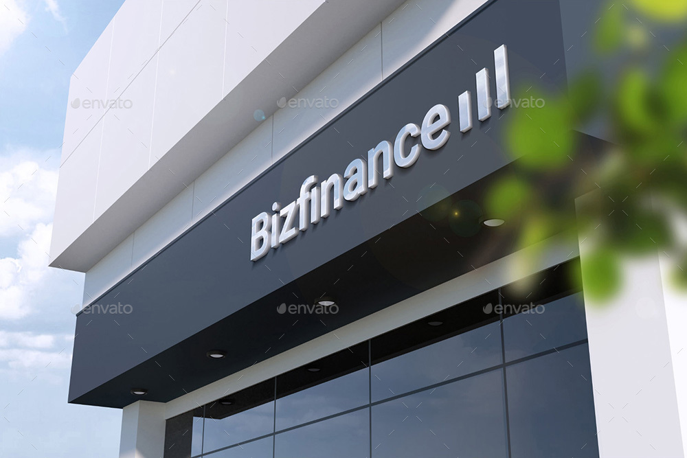 3d building logo sign mockup