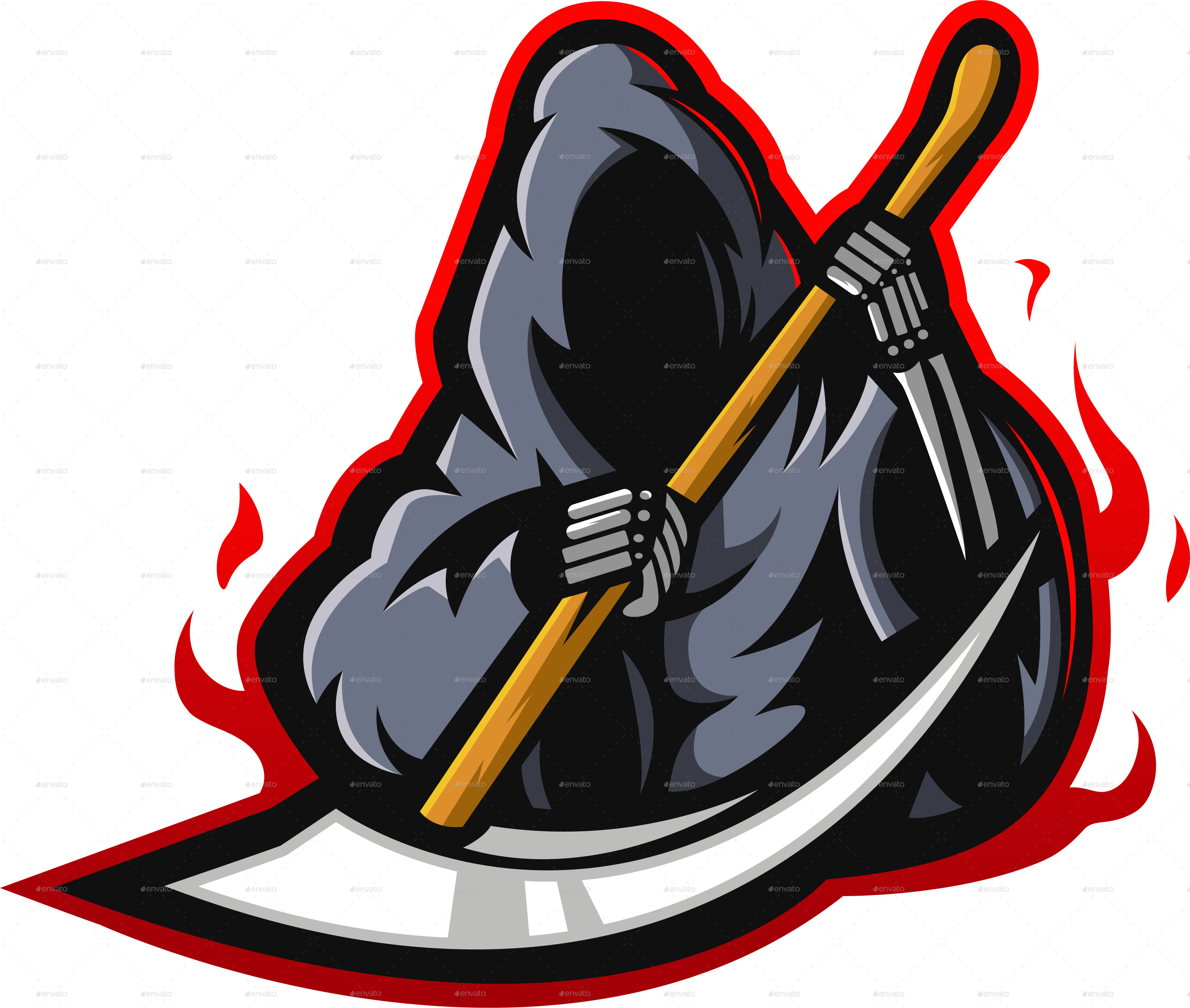 Grim Reaper With Guns Logo Reaper Mascot Logo For Sal Vrogue Co