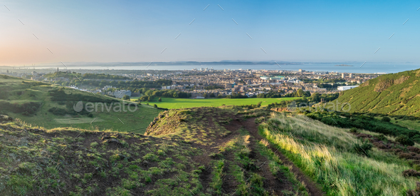 Edinburgh Scotland Summer Panorama - Stock Photo - Images