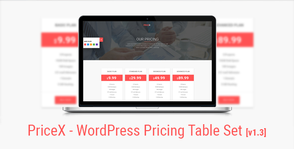 PriceX | Material Design WordPress Pricing Table Set Plugin