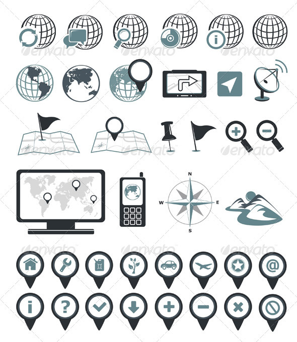 Location And Destination Icons - Travel Conceptual