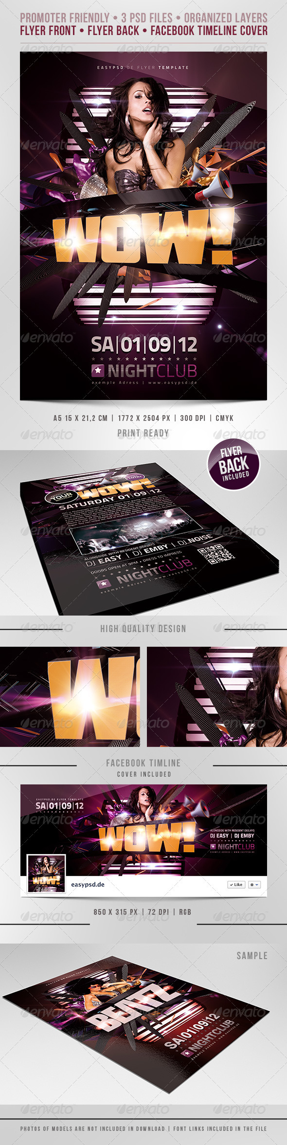 WoW Flyer Template - Clubs & Parties Events