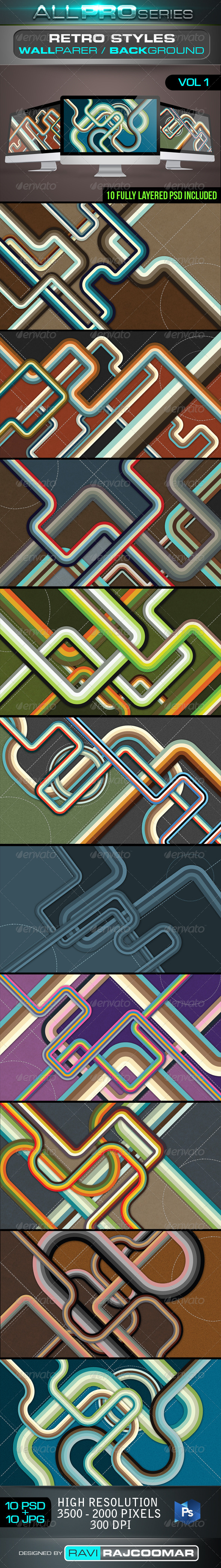 Retro Style Background Vol.1 - Abstract Backgrounds