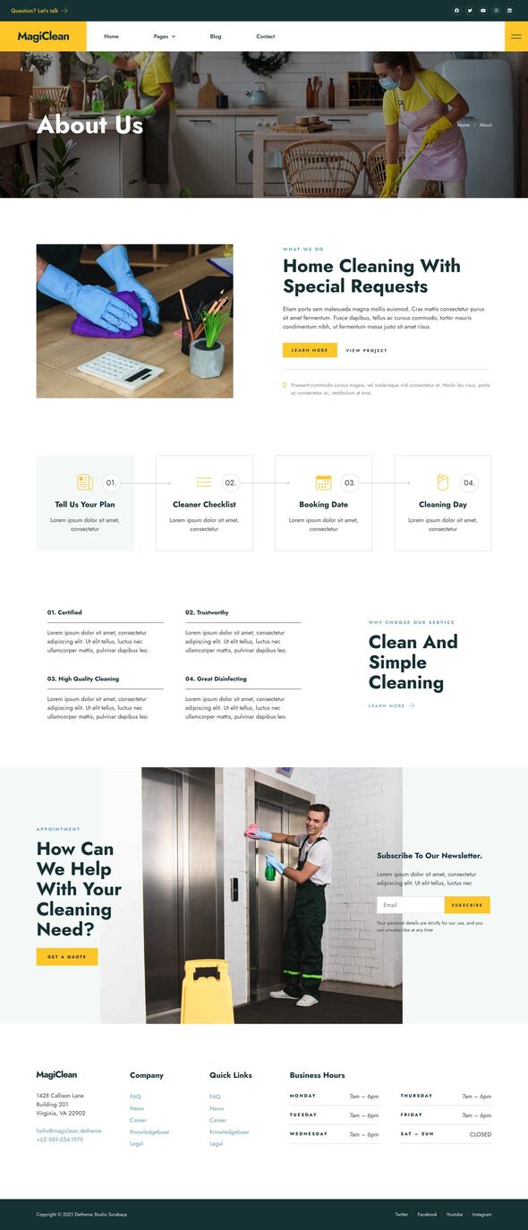 Magiclean – Cleaning Service Elementor Template Kit