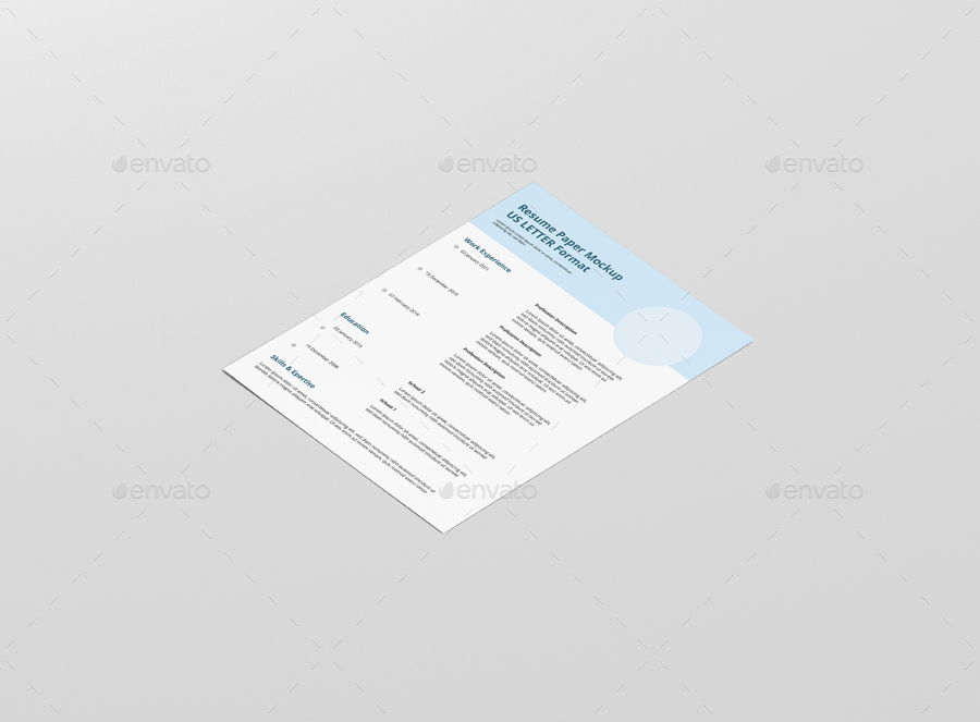 Resume Paper Mockup US Letter, Product Mockups ft. resume & paper