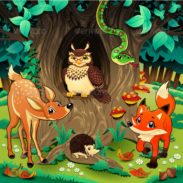 Animals in the wood. - Animals Characters