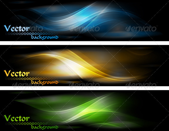Abstract glowing banners collection - Backgrounds Decorative
