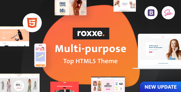 Exceptional Roxxe - Bootstrap 4 Responsive Multipurpose HTML Store Template