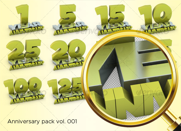 Anniversary Pack - Objects 3D Renders