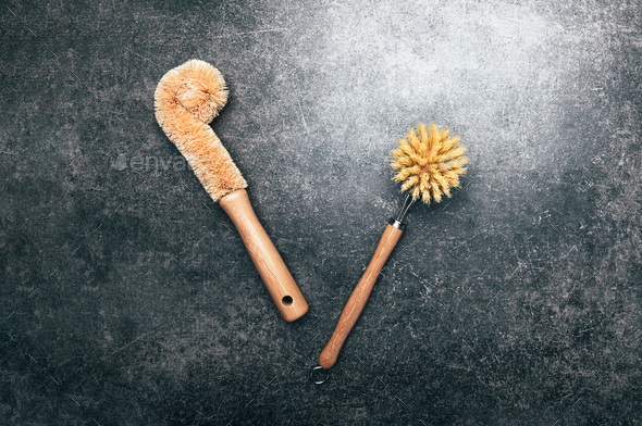 Eco friendly plant based cleaning brushes - Stock Photo - Images