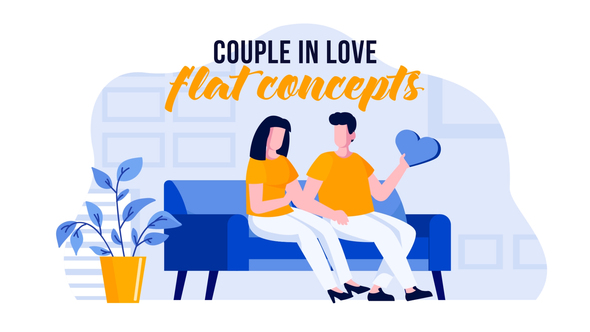 Couple in love - Flat Concept