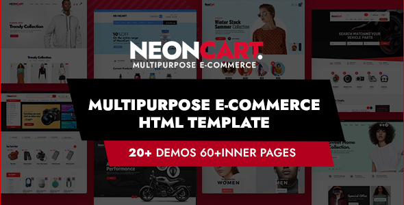 Extraordinary NeonCart - Multipurpose Ecommerce Bootstrap 5 & 4 HTML Template