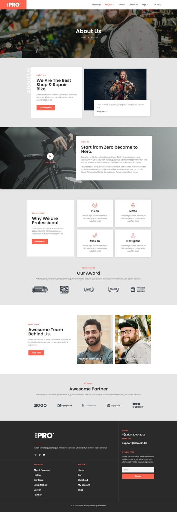 BikePro - WooCommerce Elementor Template Kit