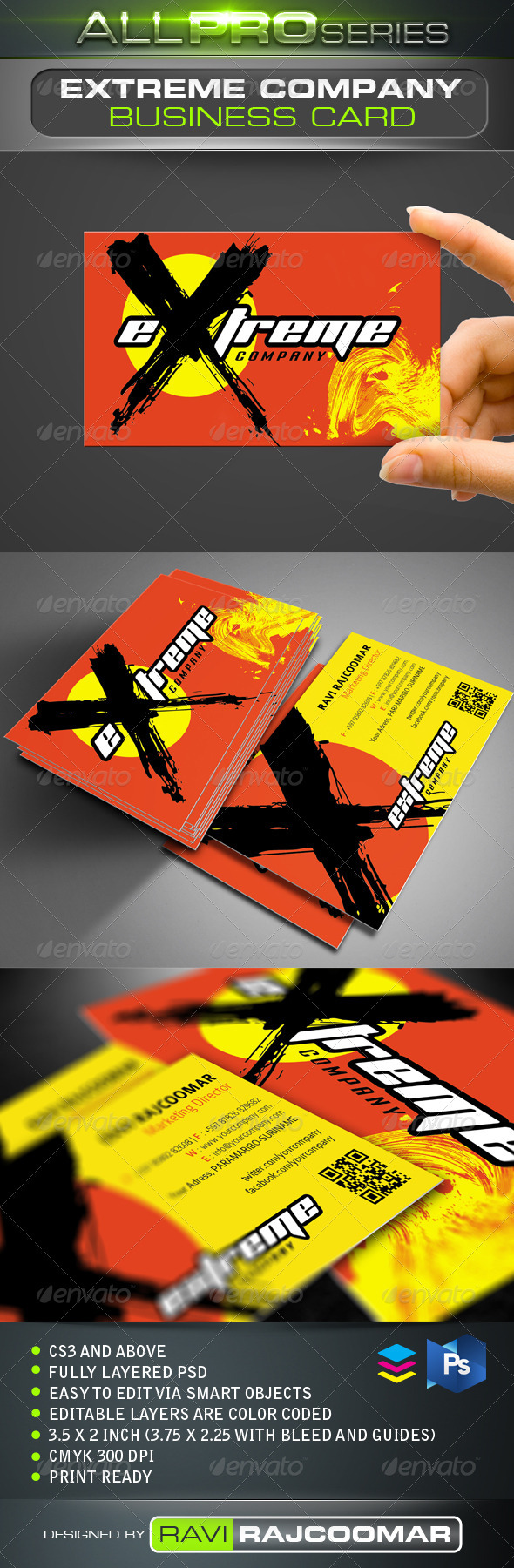Extreme Company Business Card - Creative Business Cards