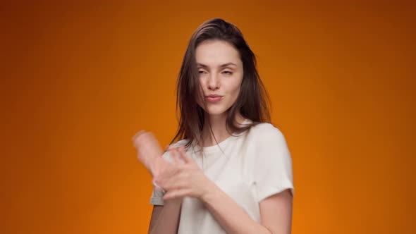 Happy Woman Celebrating Success Joyful Dance Portrait alt