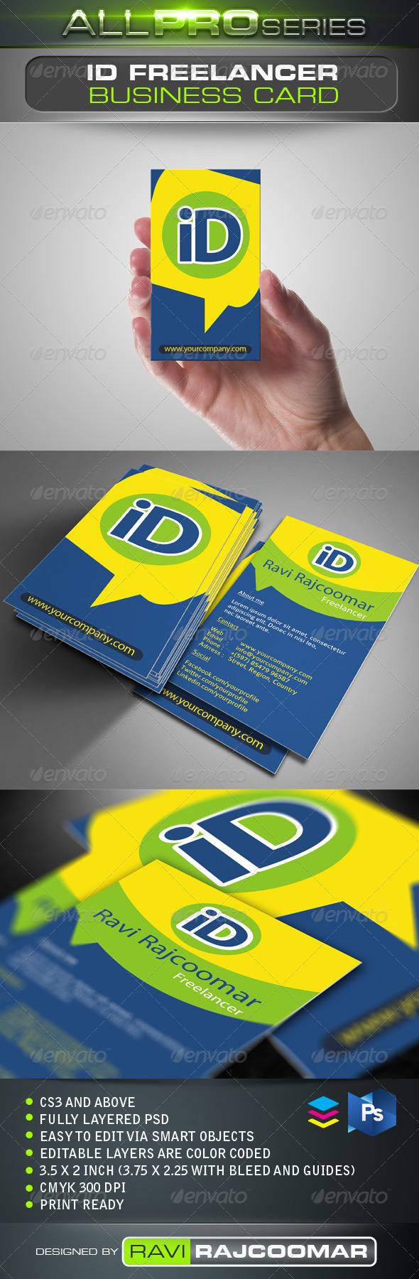ID Freelancer Business Card - Creative Business Cards