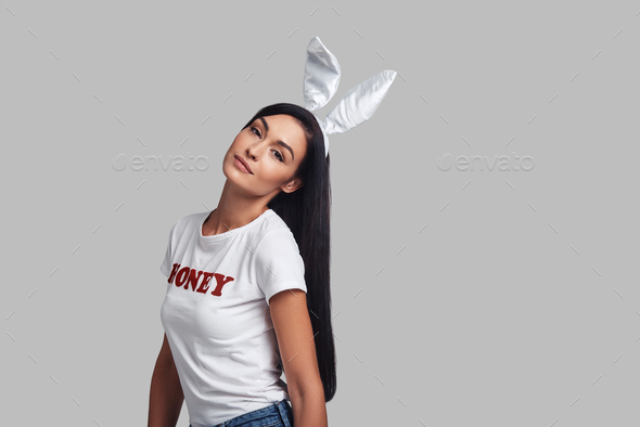 Grey model bunny Rocket Bunny