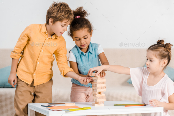 Multiracial children playing together