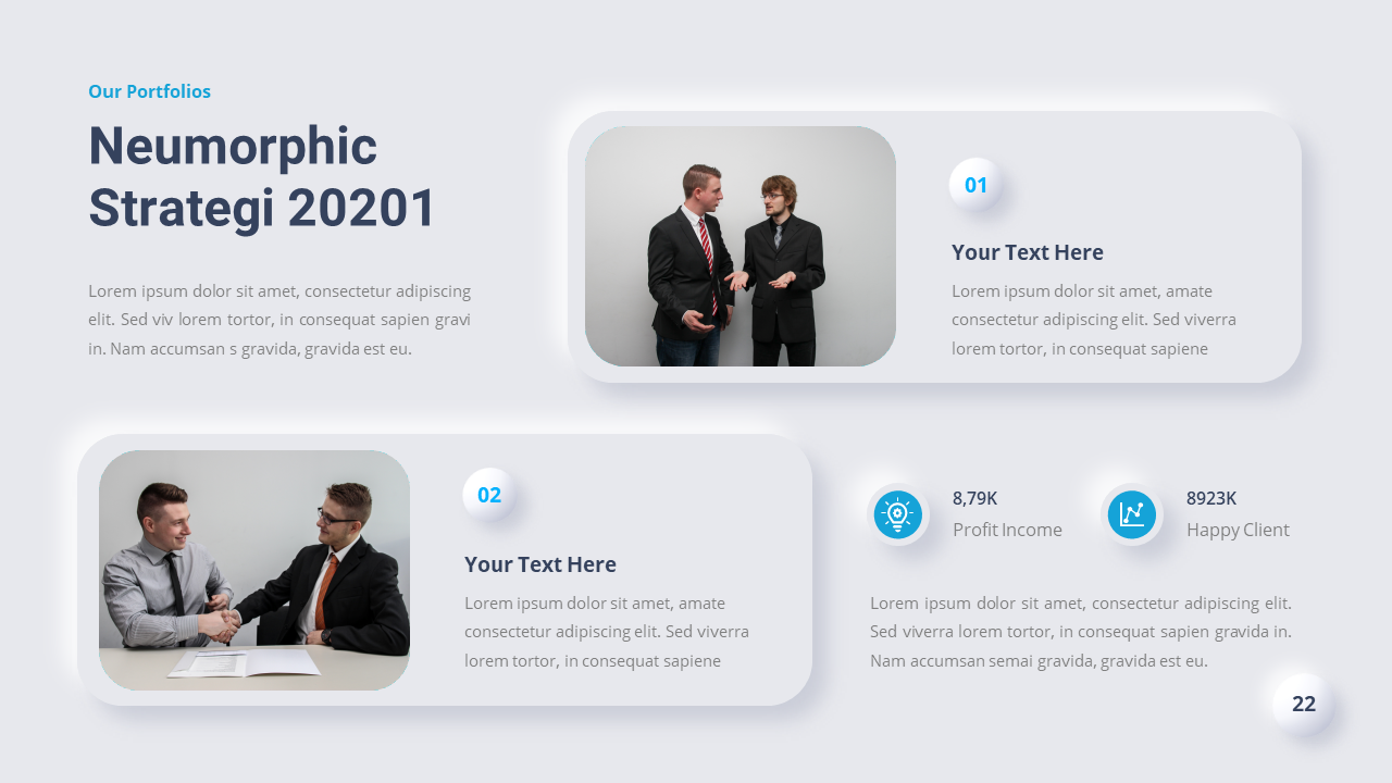 Neumorphic Business Presentation Google Slides Template, Presentation ...
