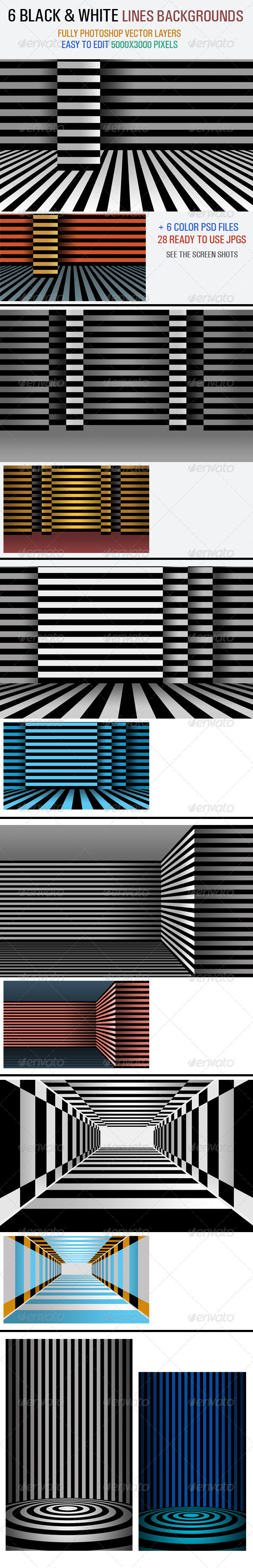 Black & White Line Backgrounds - Abstract Backgrounds