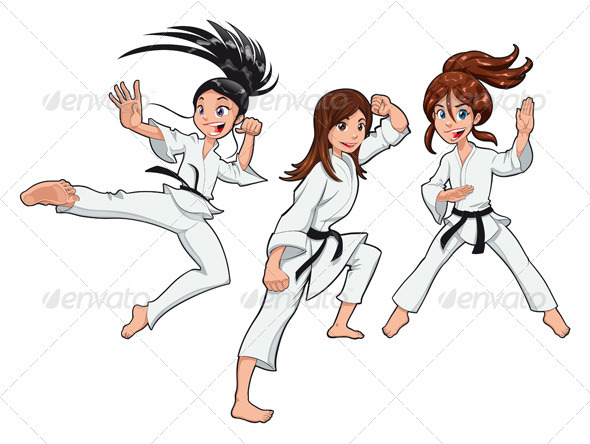 Young girls, Karate Players. - Sports/Activity Conceptual