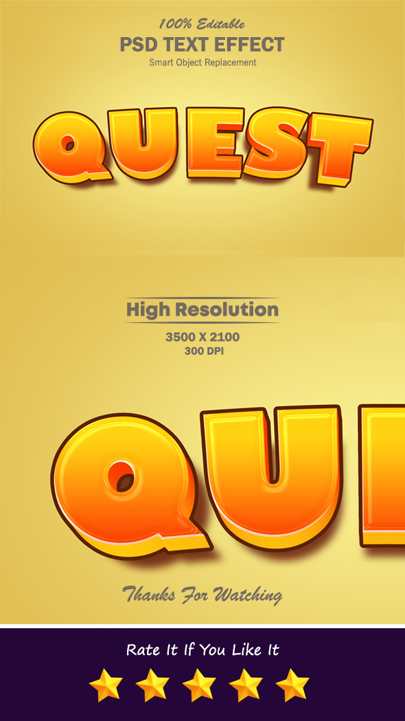 Quest Cartoon Style Text Effect